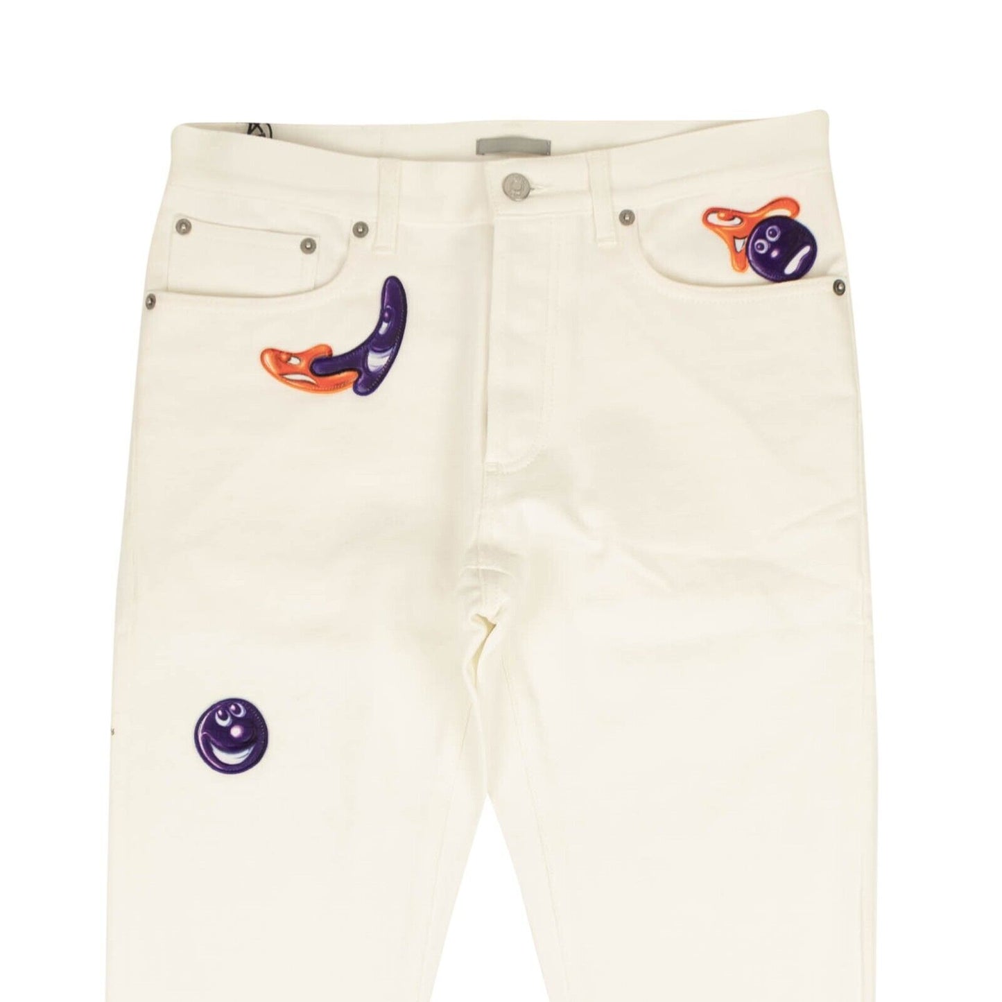 X Kenny Scharf White Slim-Fit Jeans