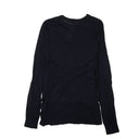 Lapis Navy Blue Cotton Basic Long Sleeve T-Shirt