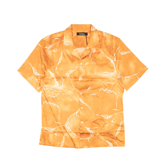 Nahmias Miracle Tie Dye Silk Shirt - Orange