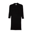 Black Ribbed Open Back Midi Sweater Dress