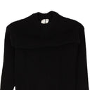 Black Ribbed Open Back Midi Sweater Dress