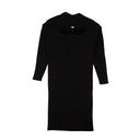 Black Ribbed Open Back Midi Sweater Dress
