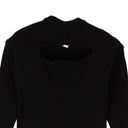 Black Ribbed Open Back Midi Sweater Dress