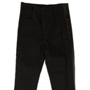 BOTTEGA VENETA BLACK SATIN STRIPE COTTON STRAIGHT JEANS