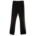 BOTTEGA VENETA BLACK SATIN STRIPE COTTON STRAIGHT JEANS