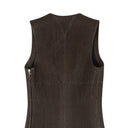 BOTTEGA VENETA BROWN QUILTED LEATHER SLEEVELESS DRESS
