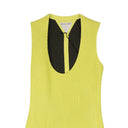 BOTTEGA VENETA YELLOW QUILTED LEATHER SLEEVELESS DRESS
