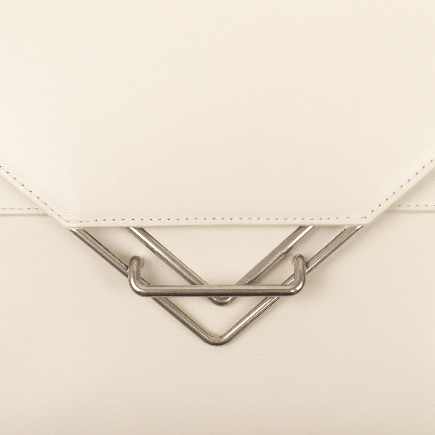 Bottega Veneta Leather Clip Shoulder Bag - Chalk White