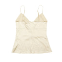 Chalk Cream Satin Spaghetti Strap Tank Top