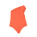 BOTTEGA VENETA ORANGE ONE SHOULDER SWIMSUIT