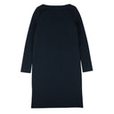 BOTTEGA VENETA PETROL BLUE STRETCH WOOL KNIT MIDI DRESS