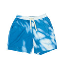 Blue Shadow Print Swim Trunks