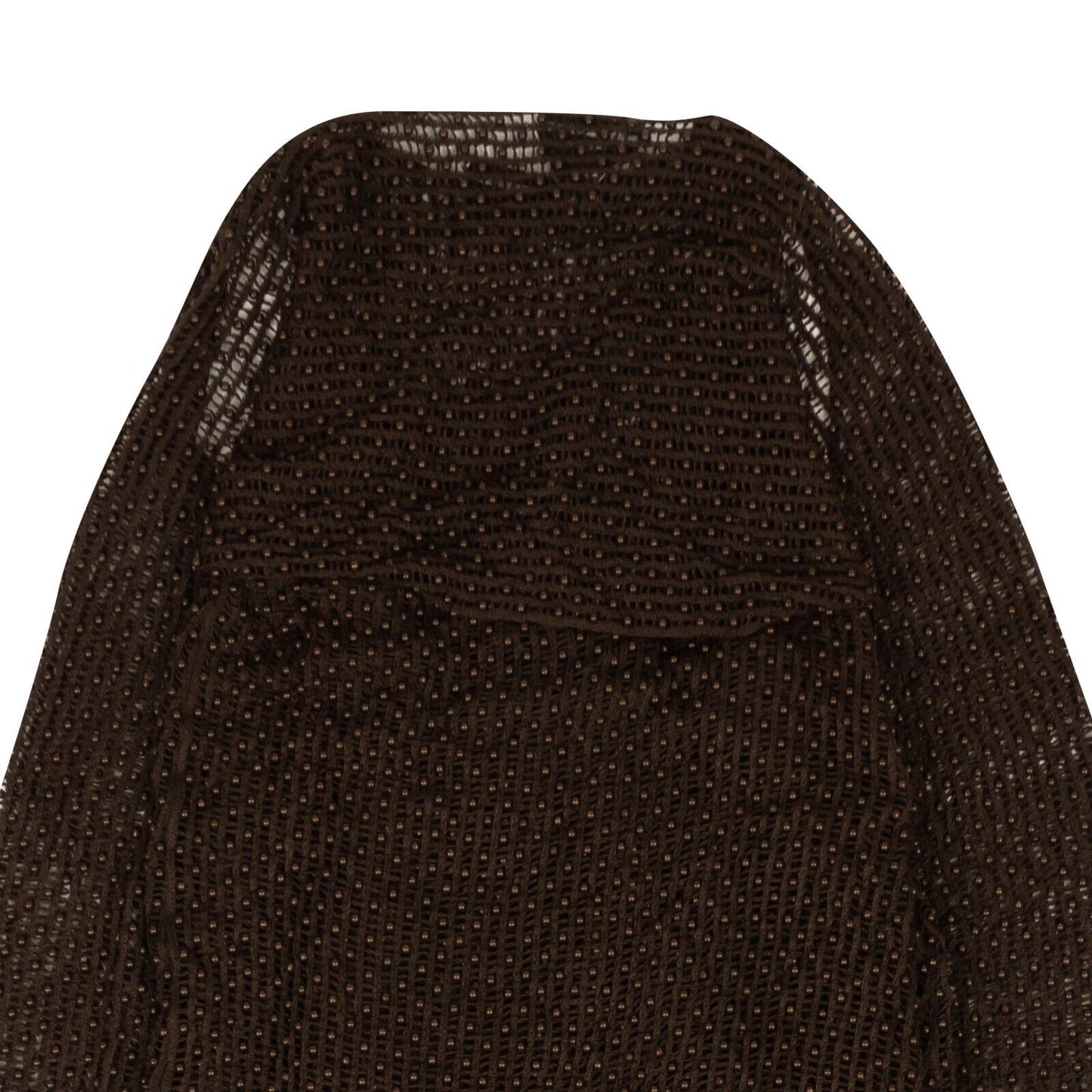 NWT BOTTEGA VENETA Chocolate Brown Beaded Mesh Knit Dress Set