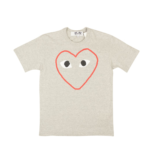 Comme Des Garçons Play Logo Short Sleeve T-Shirt - Heather Gray