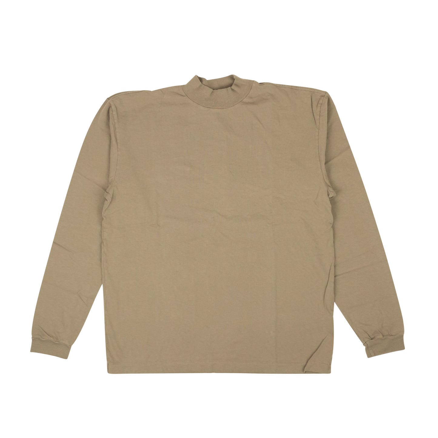 Dust Brown Mockneck Long Sleeve T-Shirt