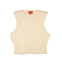 Cream Waffle Knit Stealth Sleeveless Vest