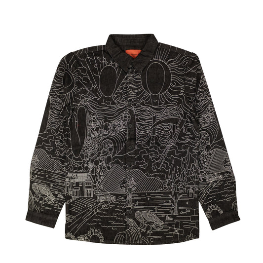 Who Decides War Duality Button Up - Coal