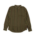 Olive Green Striped Button Down Blouse