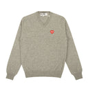 Comme Des Garçons Play V-Neck Sweater - Heather Gray