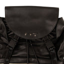 Black Leather Logo Backpack