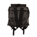 Black Leather Logo Backpack