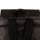 Black Leather Logo Backpack