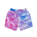 Blue, Pink And Purple Pool Print Swim Trunks