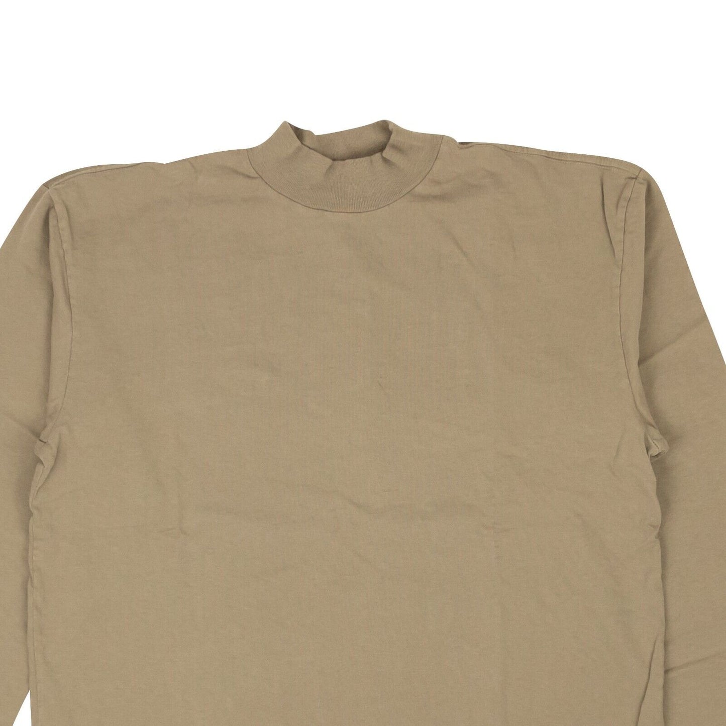 Dust Brown Mockneck Long Sleeve T-Shirt