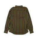 Olive Green Striped Button Down Blouse