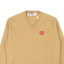 Comme Des Garçons Play V-Neck Sweater - Tan