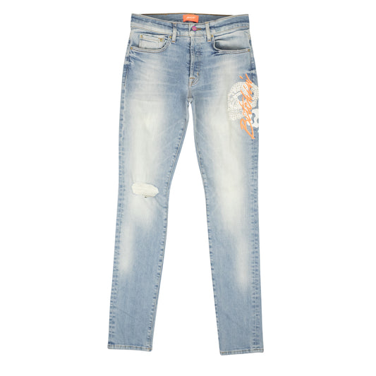 Bossi Embroidered Jeans - Blue