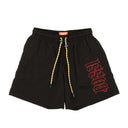 Black Nylon Logo Print Outline Shorts
