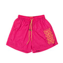 Fuschia Nylon Logo Print Outline Shorts