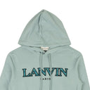 Bluish Grey Cotton Curb Logo Hoodie