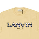 Light Beige Cotton Curb Logo Short Sleeve T-Shirt