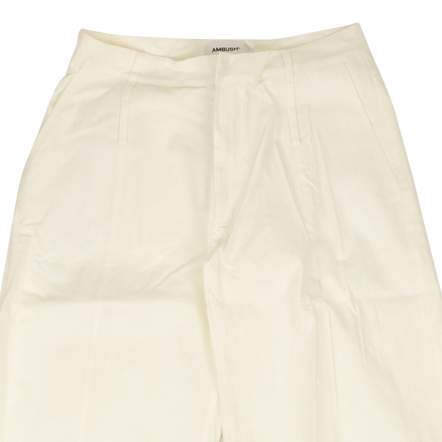 Ambush Linen Blend High Waist Wide Tapered Pants - White