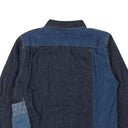 Blue Patchwork Linen and Cotton Chambray Shirt