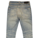 Amiri Leopard Distressed Thrasher Jeans - Clay/Indigo
