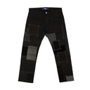 Junya Watanabe Black Patchwork Detail Straight Leg Pants - Cream