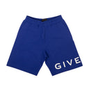 Givenchy Ocean Cotton Graphic Logo Bermuda Shorts - Blue