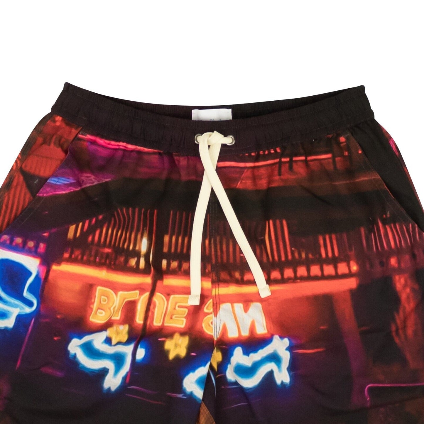 Multicolor Nylon Wizard Print Swim Trunks