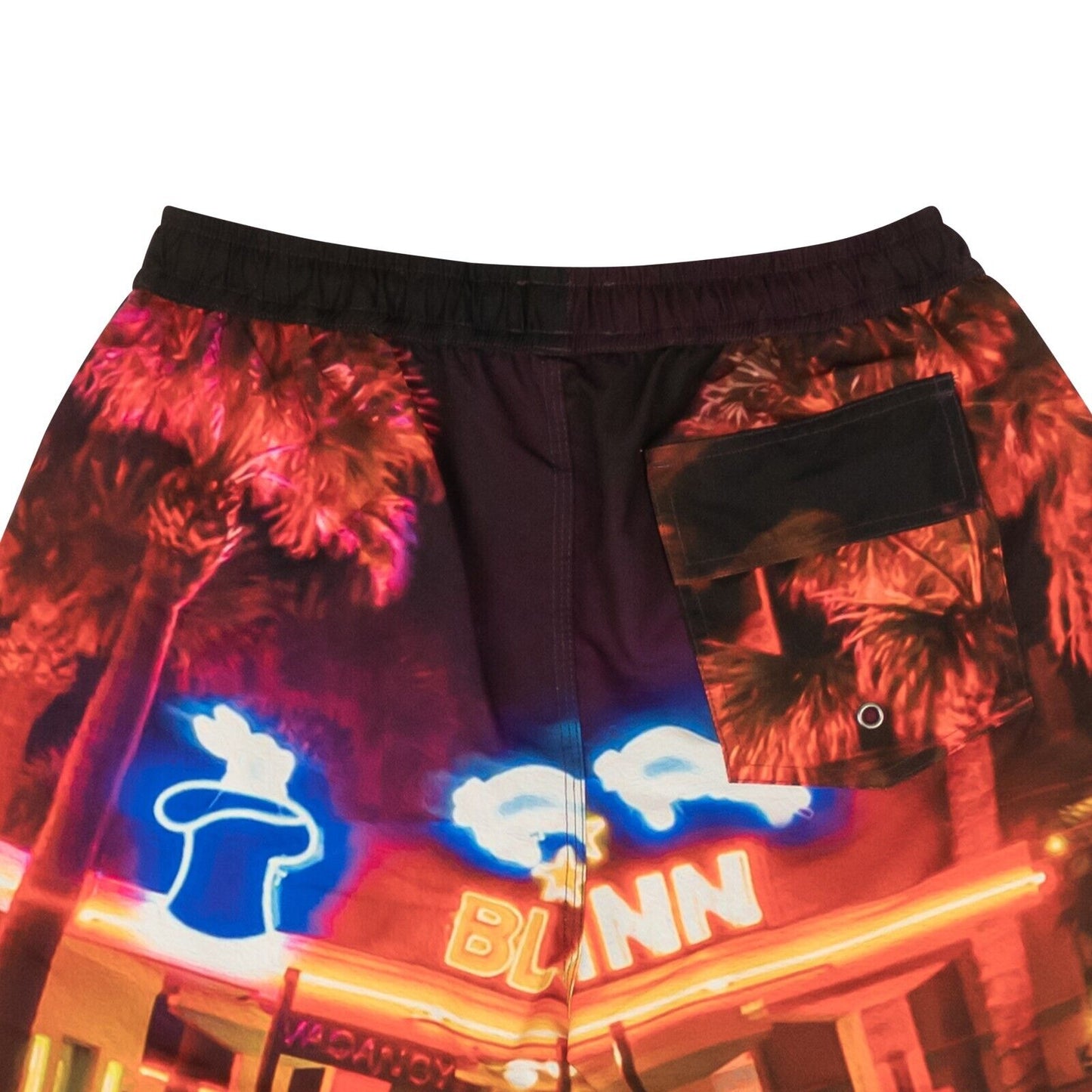 Multicolor Nylon Wizard Print Swim Trunks