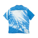 Blue Viscose Shadow Print Short Sleeve Shirt