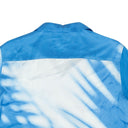 Blue Viscose Shadow Print Short Sleeve Shirt