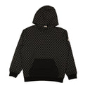 Black Cotton Monogram Print Sweatshirt Hoodie