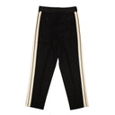 Black Cotton Track Detail Belt Pants