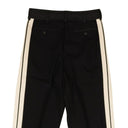 Black Cotton Track Detail Belt Pants