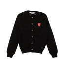 Comme Des Garçons Play Knit Logo Heart Cardigan - Black
