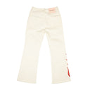 Lost Daze Cotton Wave Flame Spandex Waist Jeans - White