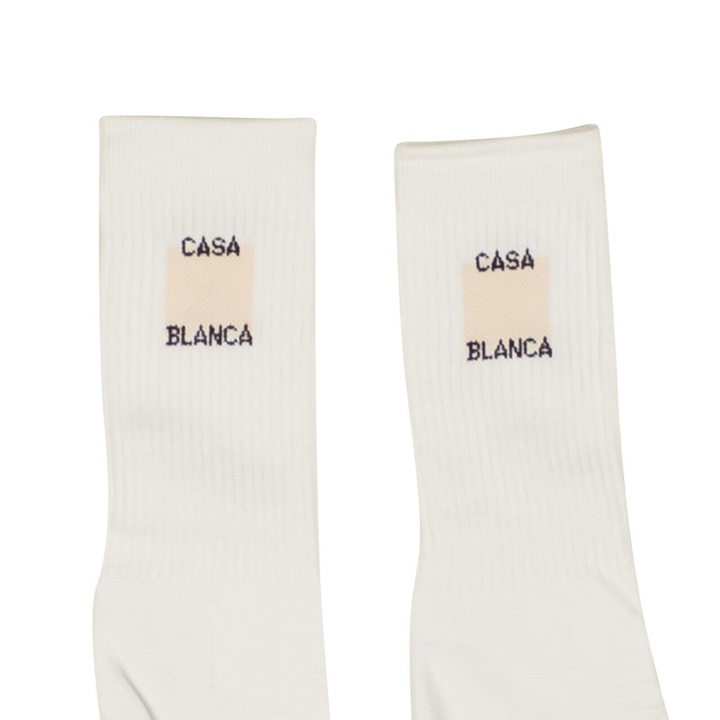 Casablanca Cotton Square Logo Sport Socks - White